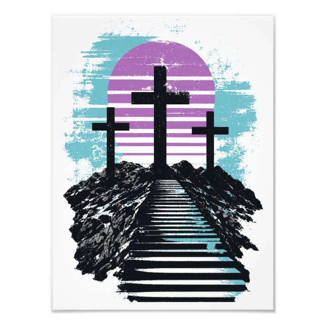 Impression Photo Calvaire Golgotha c'est fini Moderne chrétien (Devant)