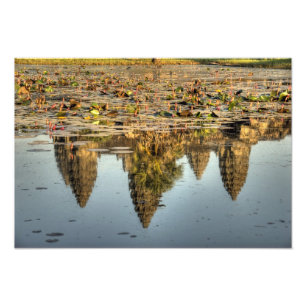 Impression Photo Cambodge, Angkor Wat. Reflet du temple