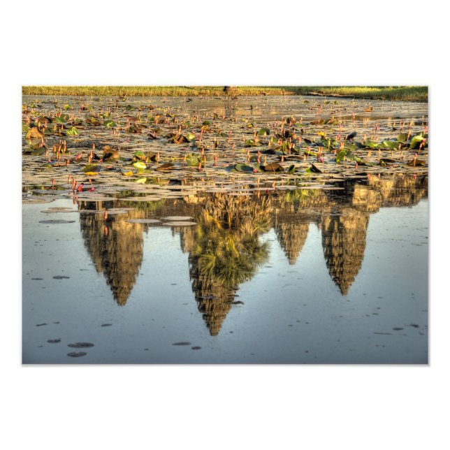 Impression Photo Cambodge, Angkor Wat. Reflet du temple (Devant)