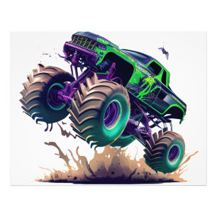 Impression Photo Camion Monster vert et pourpre
