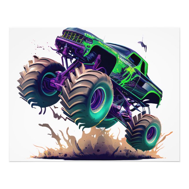 Impression Photo Camion monstre vert et violet (Devant)