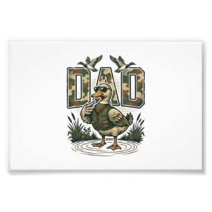 Impression Photo Camo Duck Papa Design de T-Shirt avec Gravure Vint