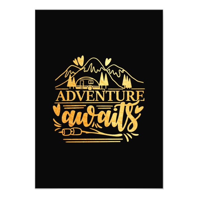 Impression Photo Camper Cadeau Aventure Is Await (Devant)