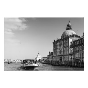 Impression Photo Canal grand à Venise en noir et blanc