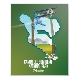Impression Photo Canon del Sumidero, carte du Mexique Magnet