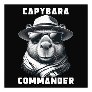 Impression Photo Capybara Avec Lunettes De Soleil Capy Commander