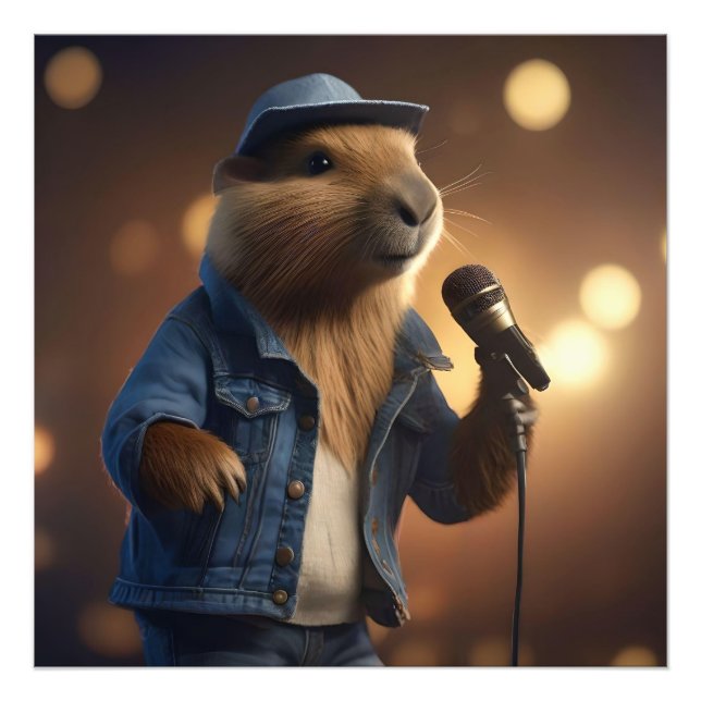 Impression Photo "Capybara Cowboy : Serenading the Wild West" (Devant)