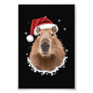 Impression Photo Capybara Noël drôle 
