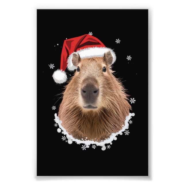 Impression Photo Capybara Noël drôle  (Devant)