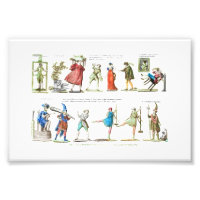 Caractères de ballet français Vintage