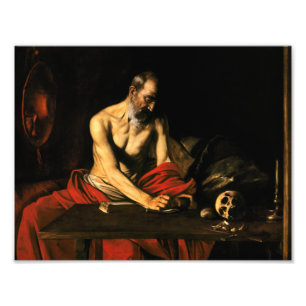 Impression Photo Caravaggio - écriture de Jerome de saint