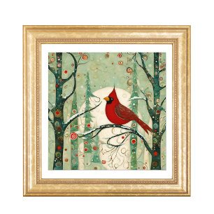 Impression Photo Cardinal de Noël fantaisiste rouge