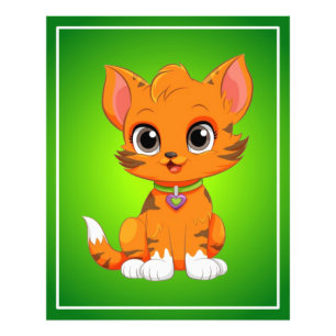 Impression Photo Caricature adorable de chat