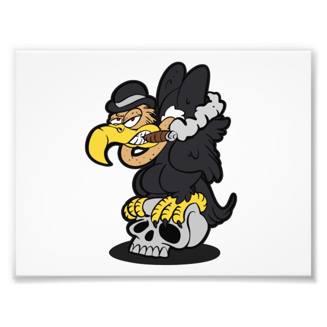 Impression Photo Caricature de Griffon Vulture | choisir la couleur (Devant)