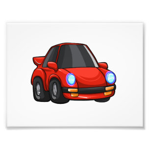 Impression Photo Caricature rouge petite voiture - Choisir la coule