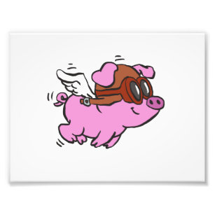 Impression Photo Caricature volante de cochon rose   choisir la cou