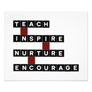 Impression Photo Carreau de mot Valeurs Enseigner Inspirer Nourrir 