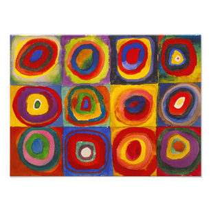 Impression Photo Carrés avec cercles concentrés   Kandinsky  