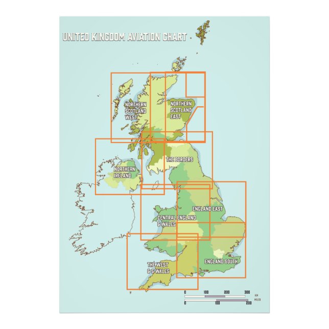 Impression Photo Carte aérienne du Royaume-Uni (Devant)