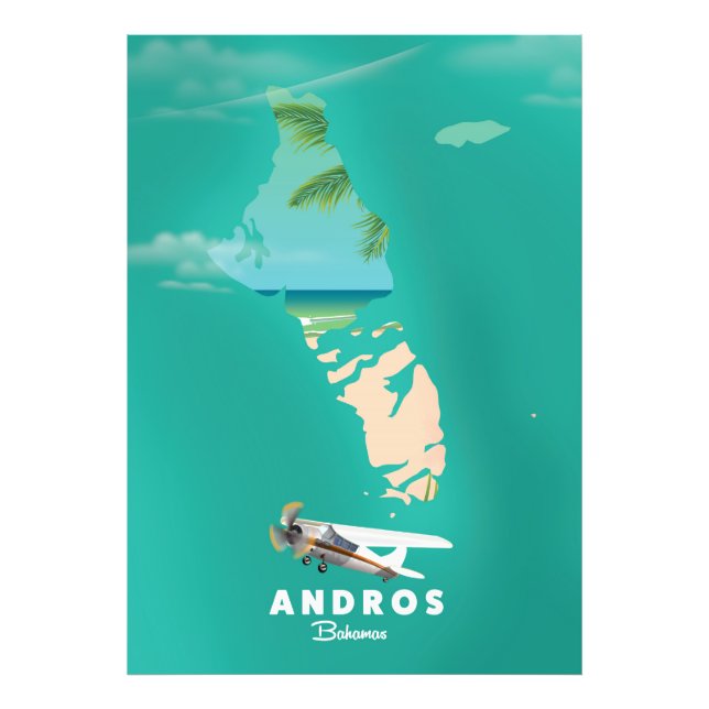 Impression Photo Carte Andros Bahamas Vacances. (Devant)