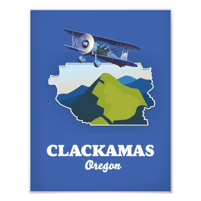 Impression Photo Carte Clackamas Oregon USA (Devant)