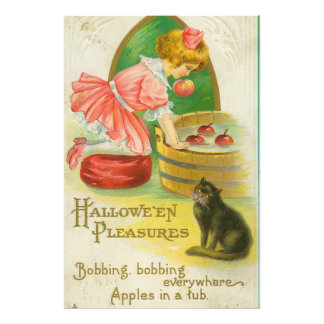 Impression Photo Carte de Halloween vintage pour pommes à la bouche