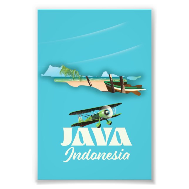 Impression Photo carte de Java indonésie (Devant)