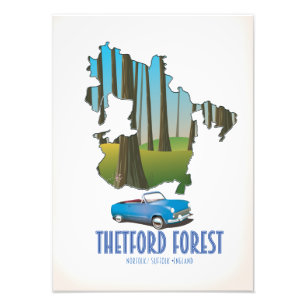 Impression Photo carte de la forêt de Thetford norfolk suffolk angl