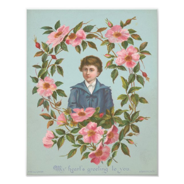 Impression Photo Carte de la Saint-Valentin allemande antique kitsc (Devant)