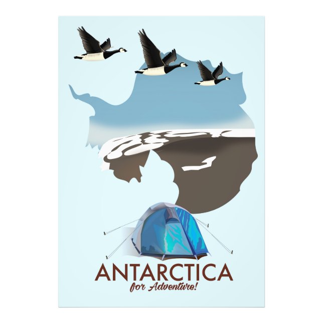 Impression Photo Carte de l'affiche Antarctica For Adventure Travel (Devant)