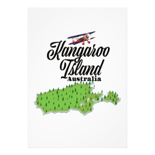 Impression Photo Carte de l'île de Kangaroo Australie
