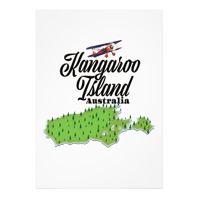 Impression Photo Carte de l'île de Kangaroo Australie (Devant)