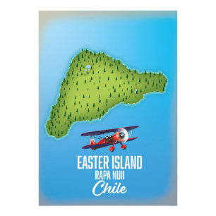 Impression Photo Carte de l'île de Pâques