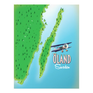 Impression Photo Carte de l'île d'Öland en Suède