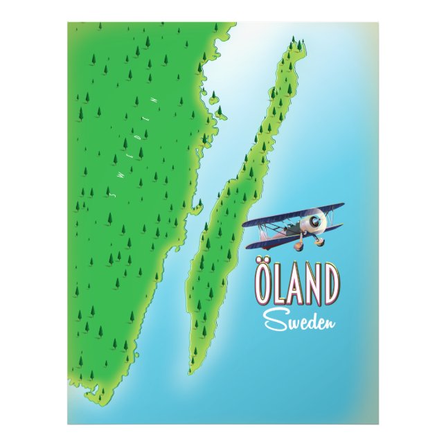 Impression Photo Carte de l'île Öland Suède (Devant)