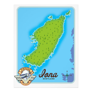 Impression Photo carte de l'iona ecosse