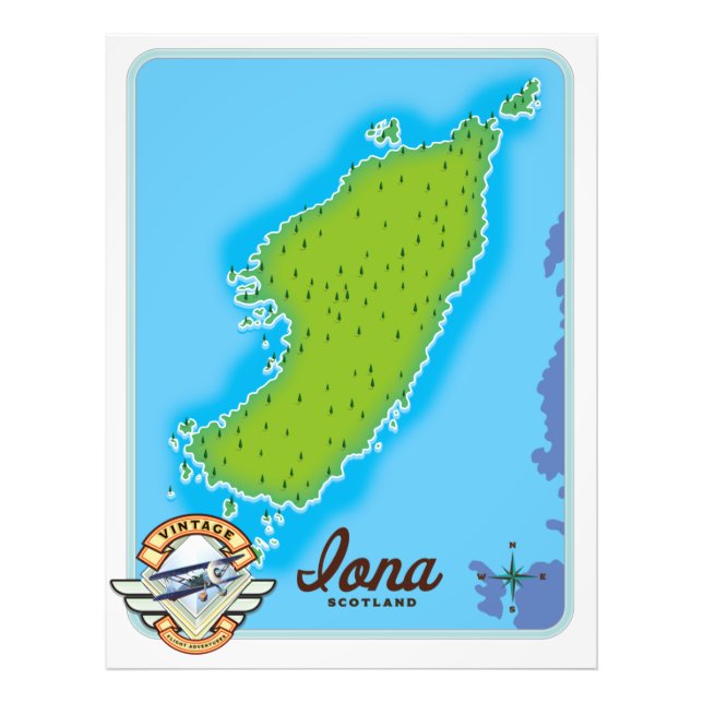 Impression Photo carte de l'iona ecosse (Devant)