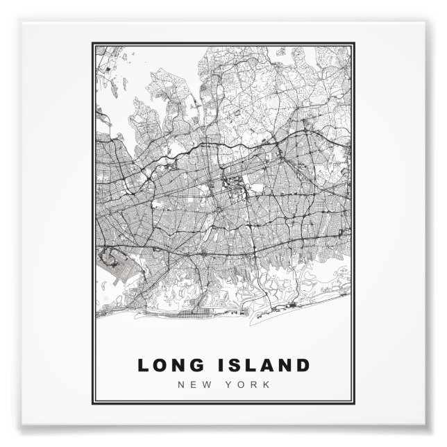 Impression Photo Carte de Long Island (Devant)