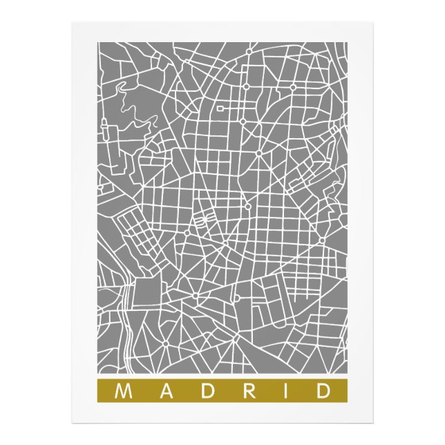 Impression Photo Carte de Madrid (Devant)