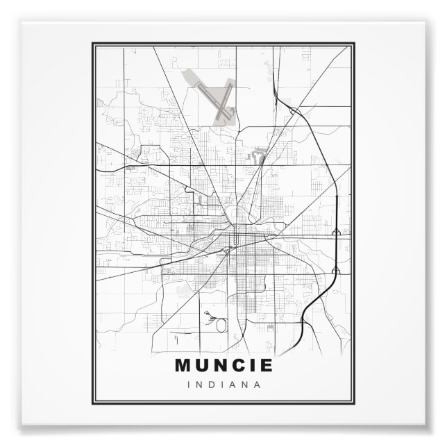 Impression Photo Carte de Muncie (Devant)
