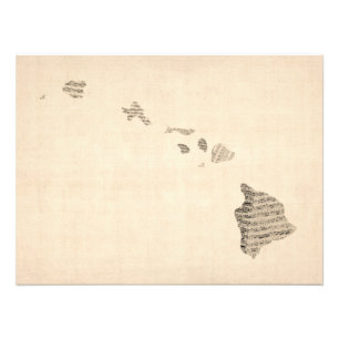 Impression Photo Carte de musique ancienne feuille Hawaii