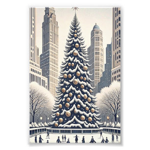 Impression Photo Carte de Noël de la patinoire de New York
