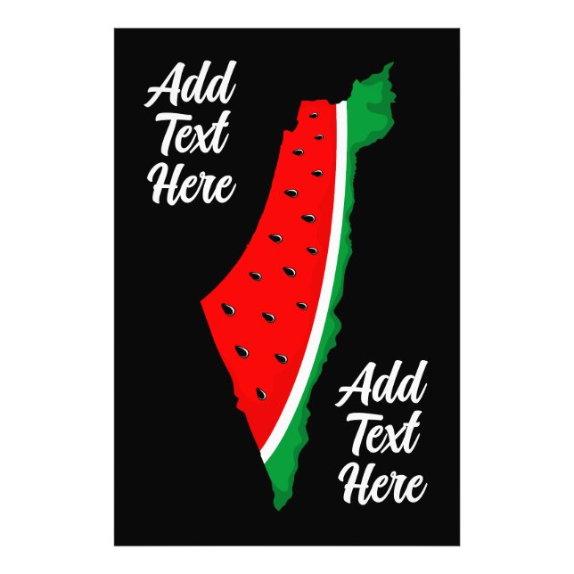 Impression Photo Carte de Palestine Watermelon Symbole de la libert (Devant)