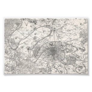 Impression Photo Carte de Paris capitale de la France