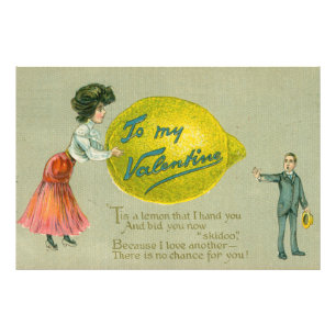 Impression Photo Carte de Saint-Valentin de rejet drôle vintage, ve