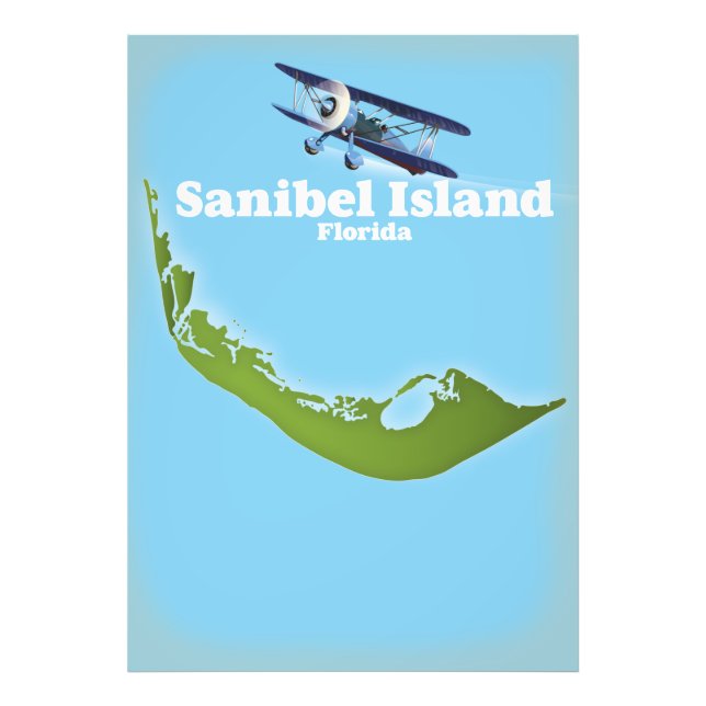 Impression Photo Carte de Sanibel Island Floride (Devant)