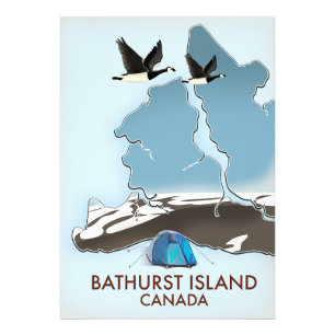 Impression Photo Carte de voyage de l'île Bathurst Canada