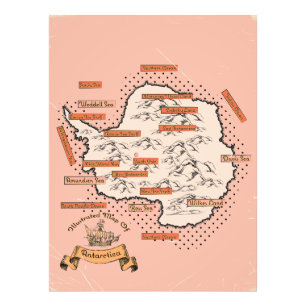 Impression Photo Carte de voyage illustrée Antarctique