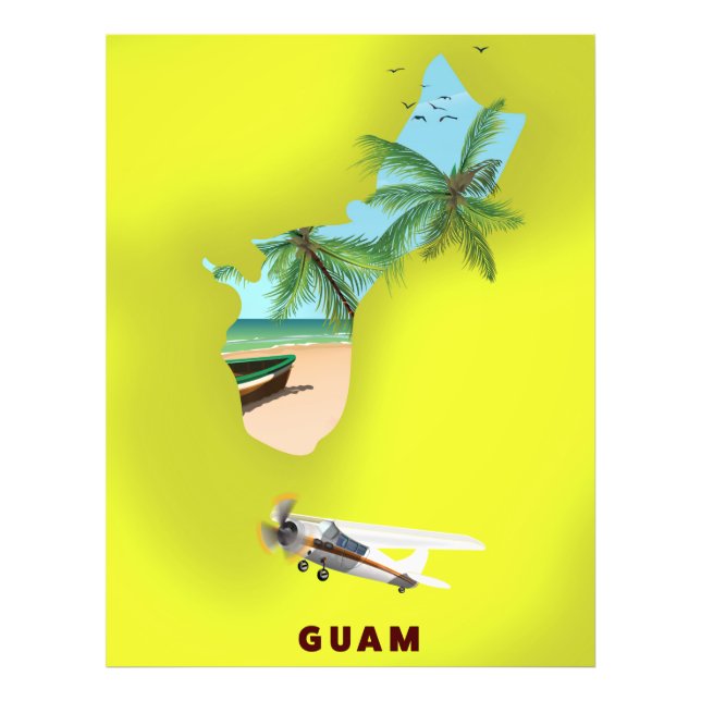 Impression Photo Carte de voyage illustrée de Guam (Devant)