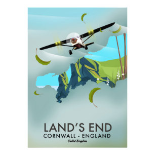 Impression Photo Carte de voyage Land's End Cornwall